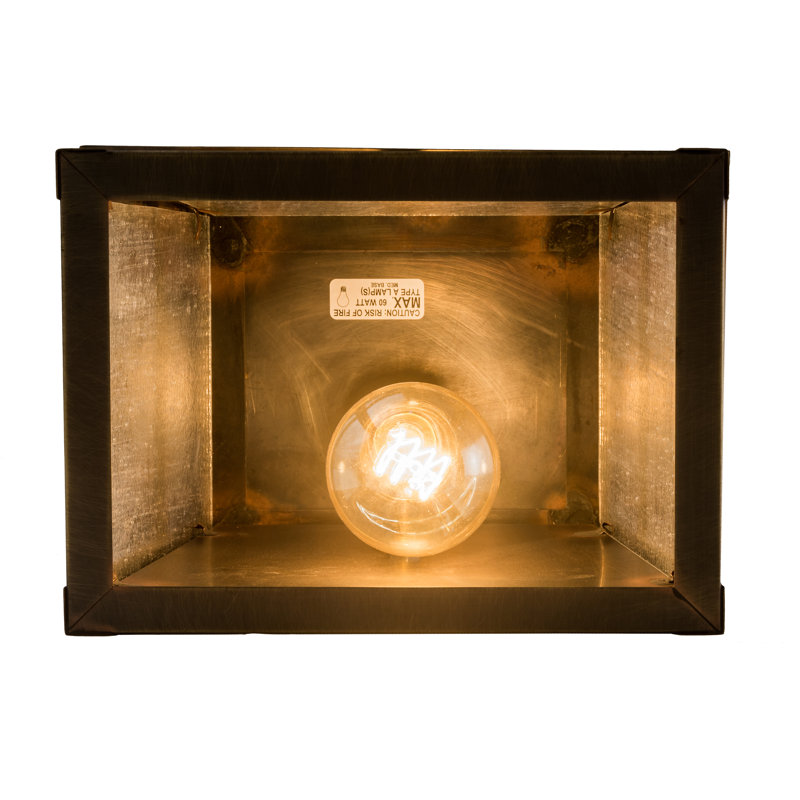 Antique Brass and Seedy Glass Mission Wall Sconce
