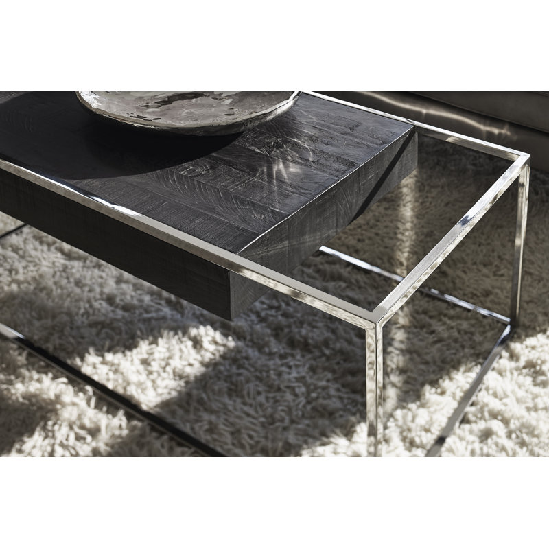 Loft 52'' Black Rectangular Coffee Table with Storage