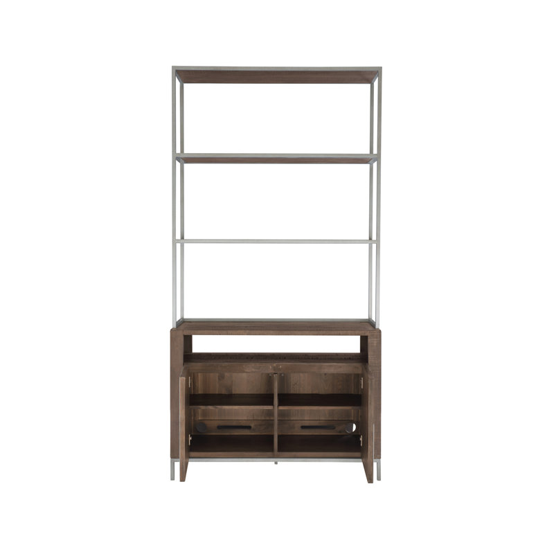 Eastman Contemporary Gray Mist Steel Sideboard with Bar Hutch