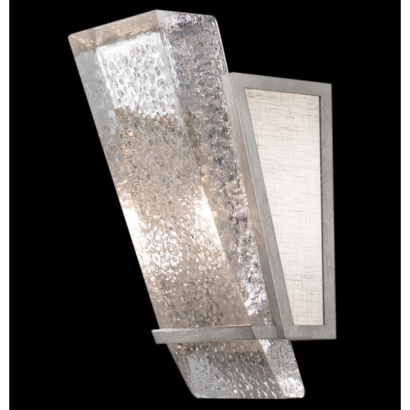 Elegance Cast Glass Dimmable Sconce in Silver Leaf Finish