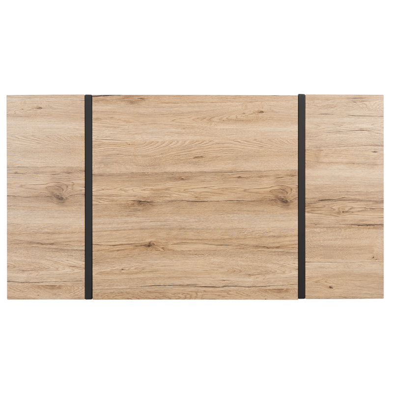Tristan Natural Black 48" Rectangular Wood Metal Coffee Table