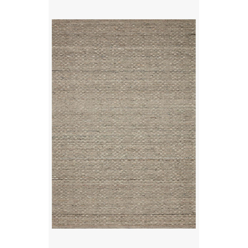 Burbank Transitional Hand-Knotted Gray Wool Blend 5' x 7' Rug