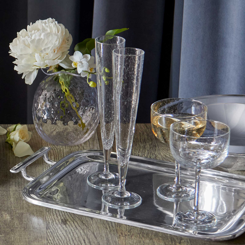 Mariposa Polished Aluminum Shatterproof Service Tray