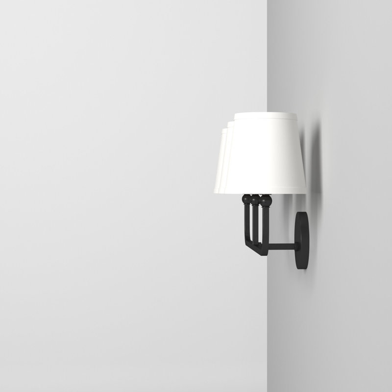 Matte Black 3-Light Dimmable Vanity Light with White Shades