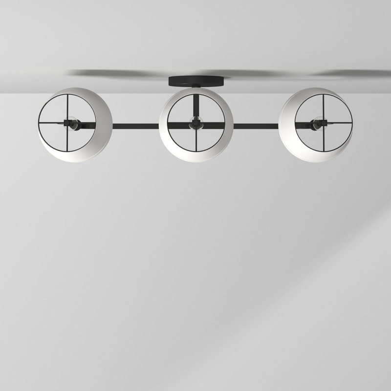 Matte Black 3-Light Dimmable Vanity Light with White Shades