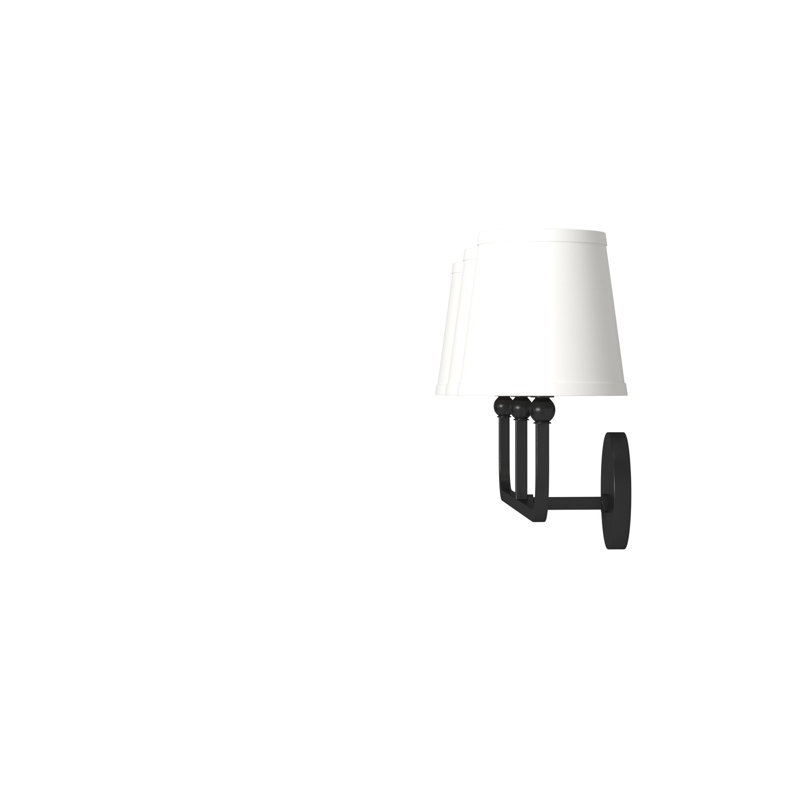 Matte Black 3-Light Dimmable Vanity Light with White Shades