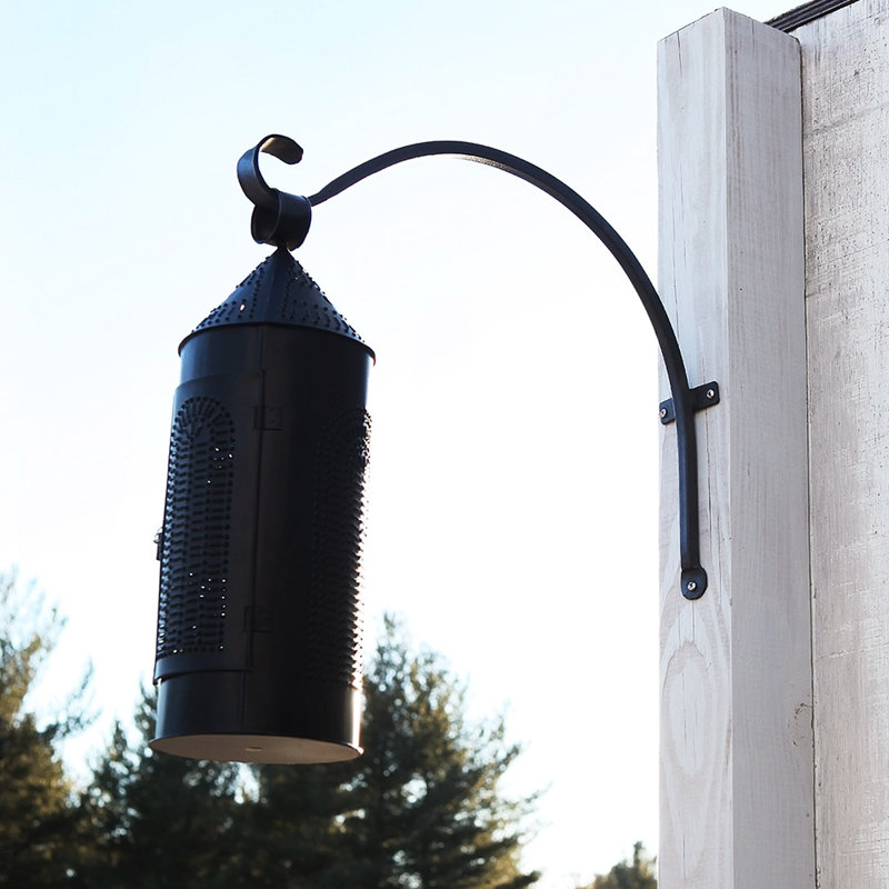 Black Wrought Iron Weather Resistant Wall Bracket Set