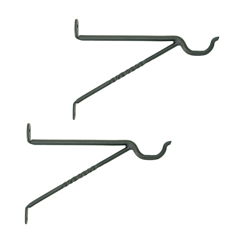 Black Wrought Iron Weather Resistant Lantern Wall Bracket