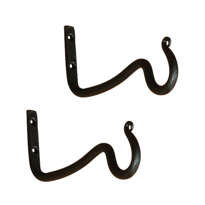 Graphite Powder Coated Metal Decorative Hook Set