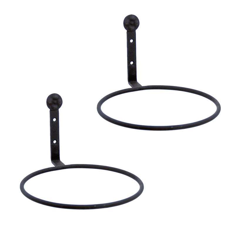 Black Wrought Iron Wall-Mounted Plant Holder Set
