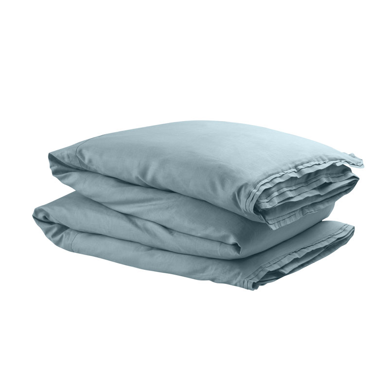 Sky Blue King Linen Duvet Cover