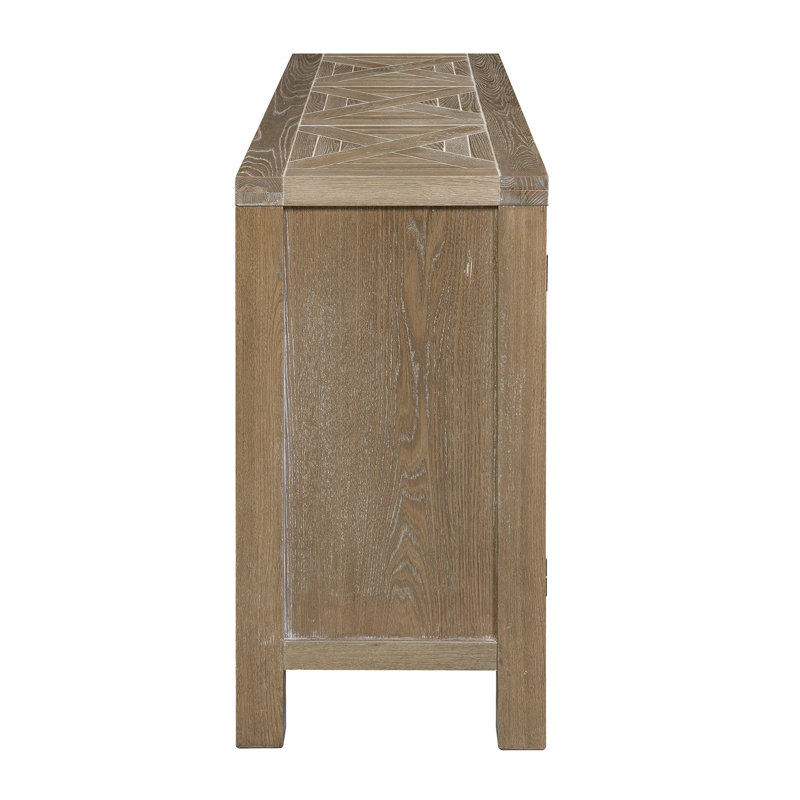 French Elm Weathered Wood Sideboard with Farmhouse Charm