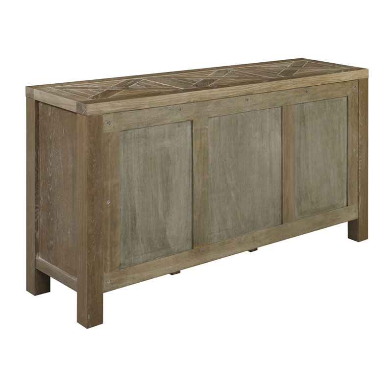 French Elm Weathered Wood Sideboard with Farmhouse Charm