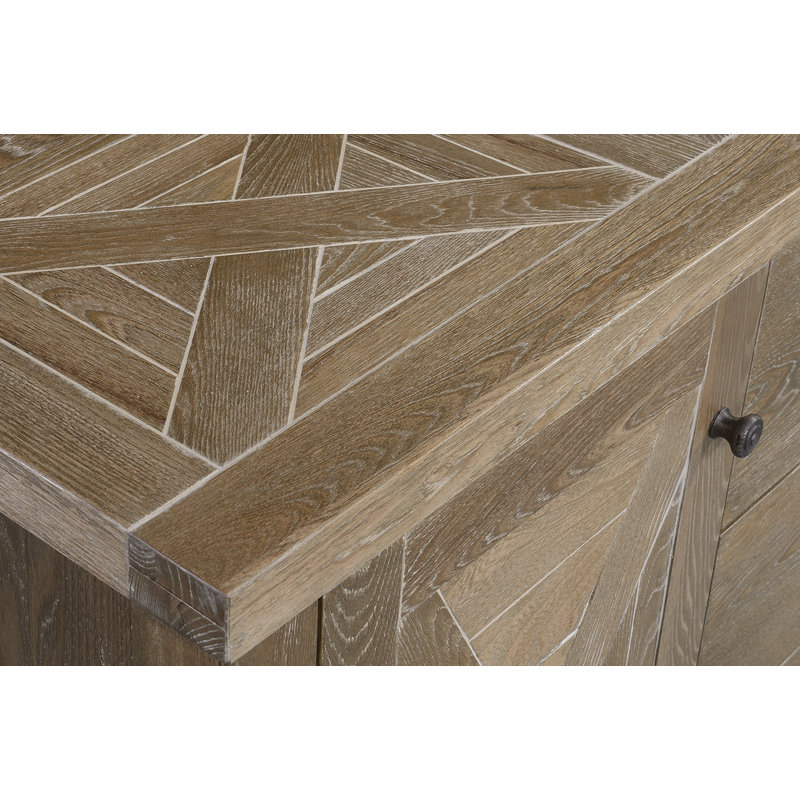 French Elm Weathered Wood Sideboard with Farmhouse Charm