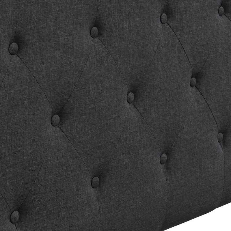 Charcoal Gray Upholstered Tufted Queen Headboard