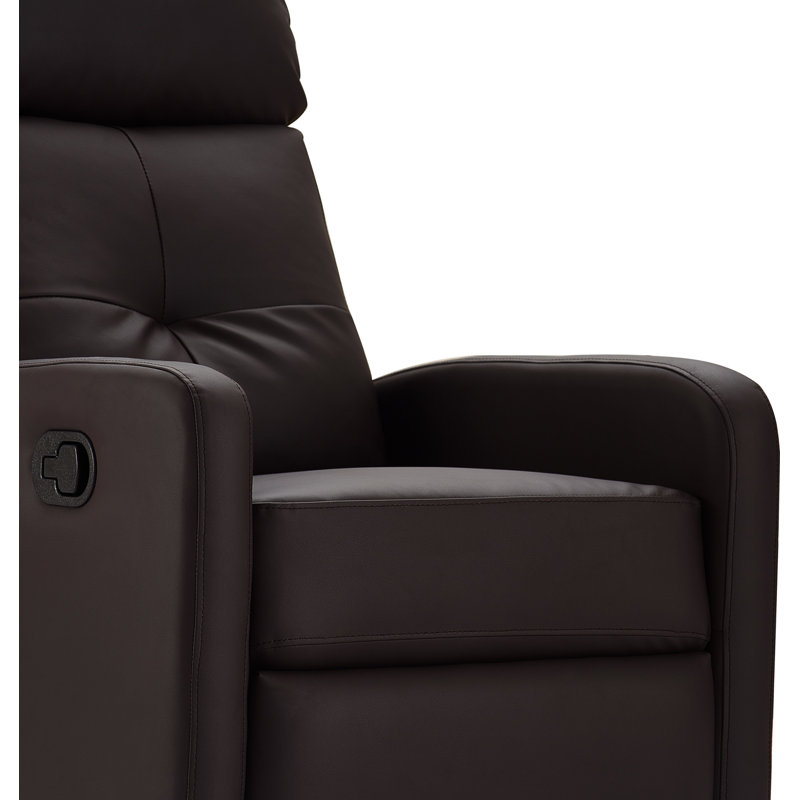 Henderson Modern Dark Brown Faux Leather Recliner with Metal Frame