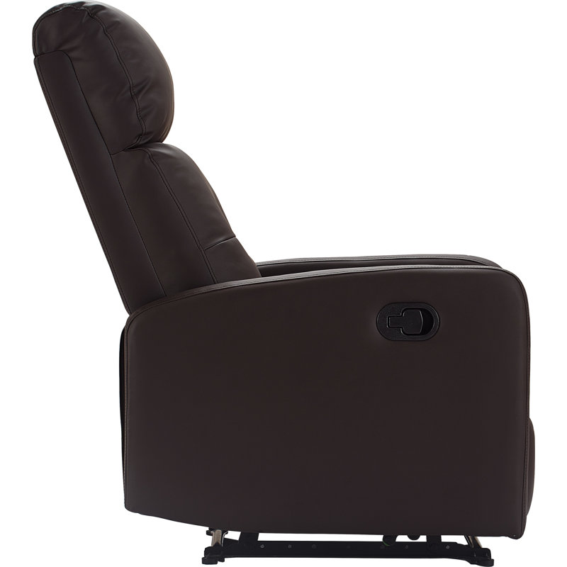 Henderson Modern Dark Brown Faux Leather Recliner with Metal Frame