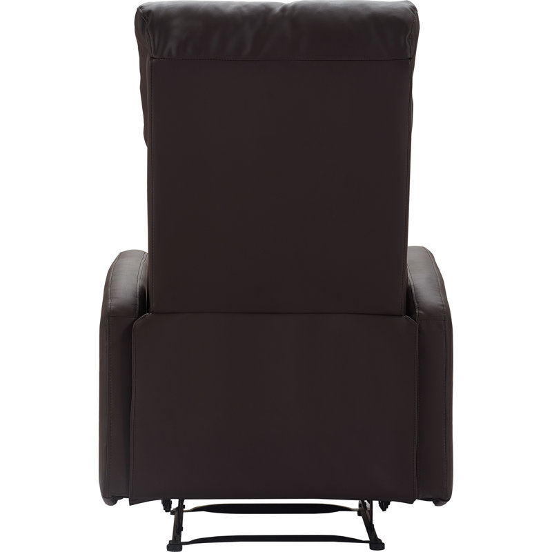 Henderson Modern Dark Brown Faux Leather Recliner with Metal Frame
