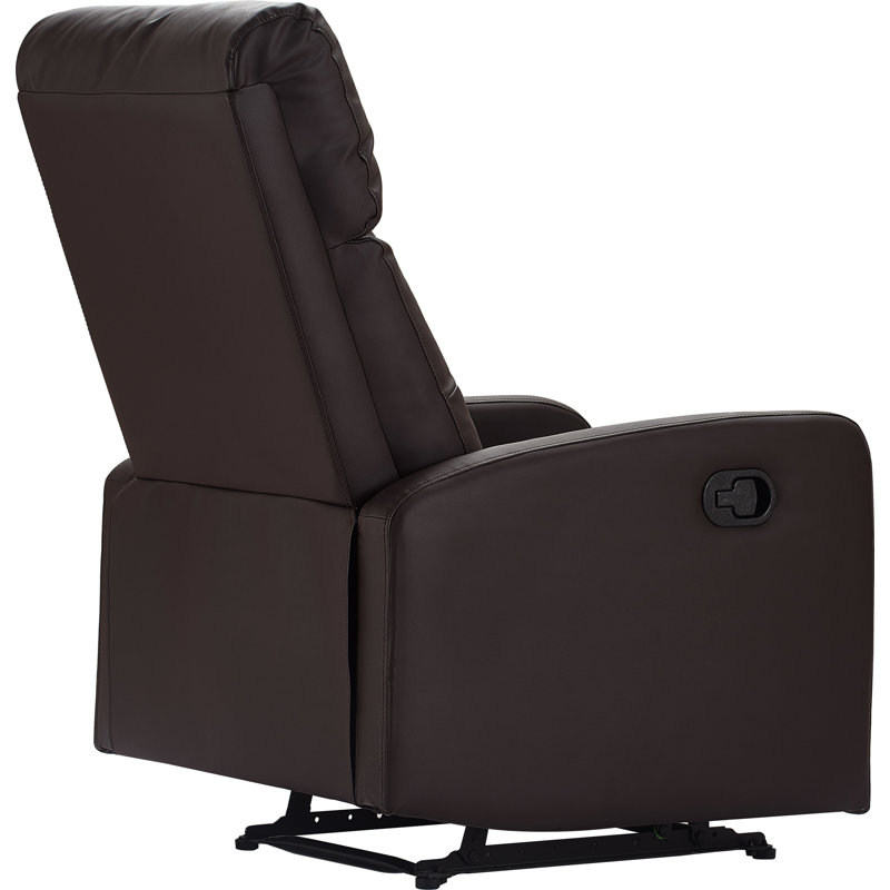 Henderson Modern Dark Brown Faux Leather Recliner with Metal Frame
