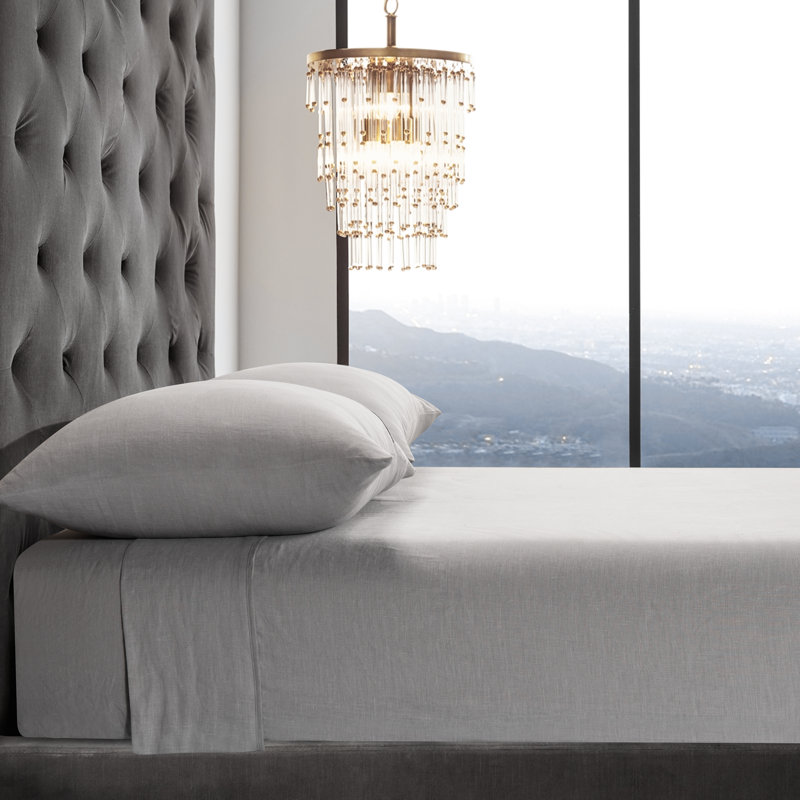 Gray Stone Washed Linen King Pillowcase Set