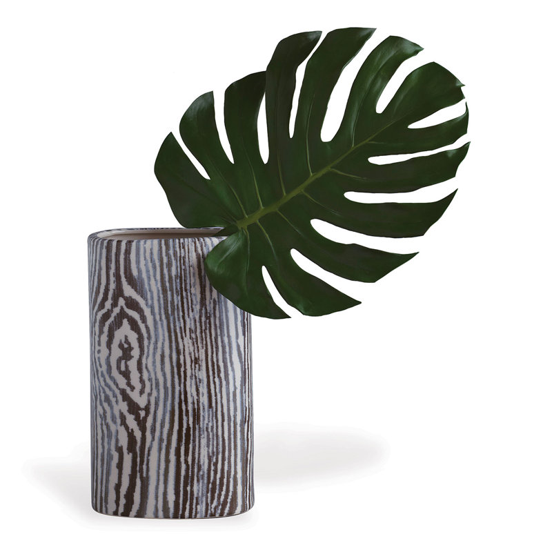 Muirwoods Oval Handcrafted Wood Grain Table Vase