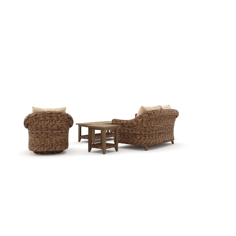 Cayman Heritage Brown 8 Piece Rattan Seating Group with Sunbrella Cushions