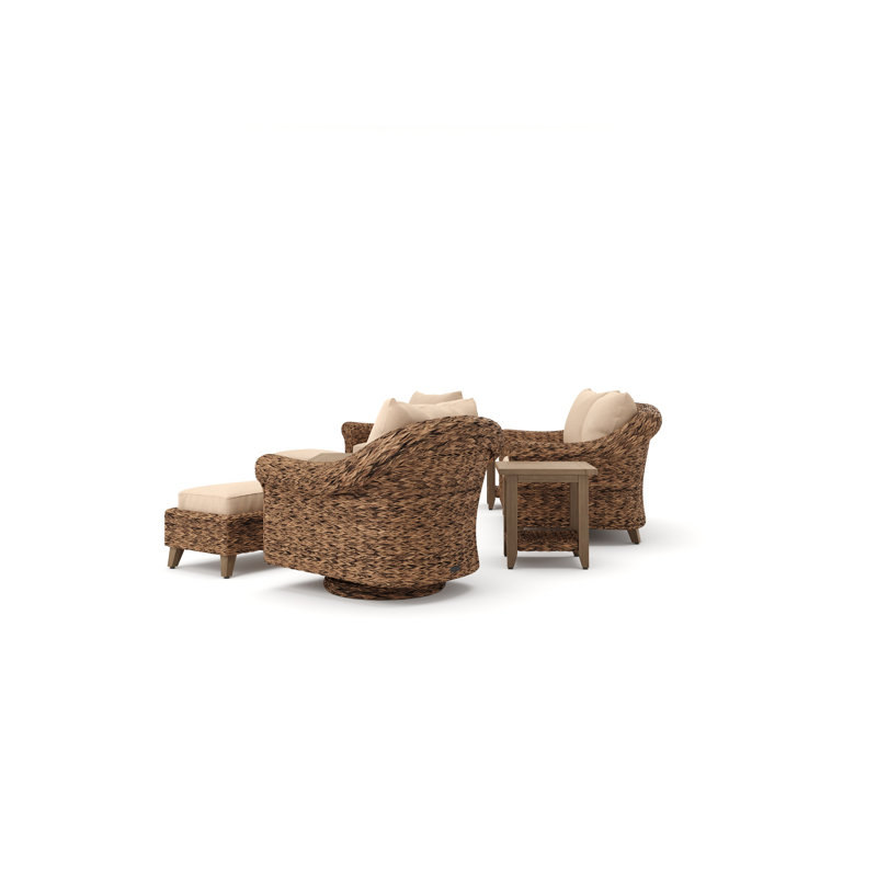 Cayman Heritage Brown 8 Piece Rattan Seating Group with Sunbrella Cushions