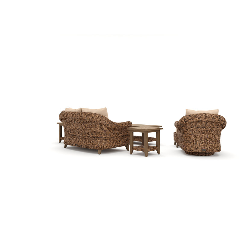 Cayman Heritage Brown 8 Piece Rattan Seating Group with Sunbrella Cushions