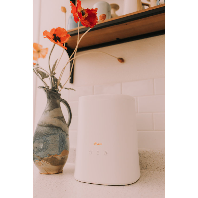 1.2 Gallon White Ultrasonic Cool Mist Tabletop Humidifier with Night Light