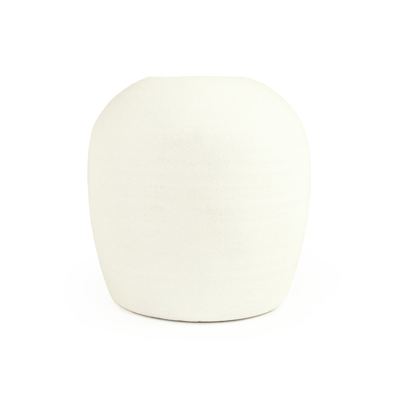 Elegant Matte White Ceramic Table Vase 11.5"