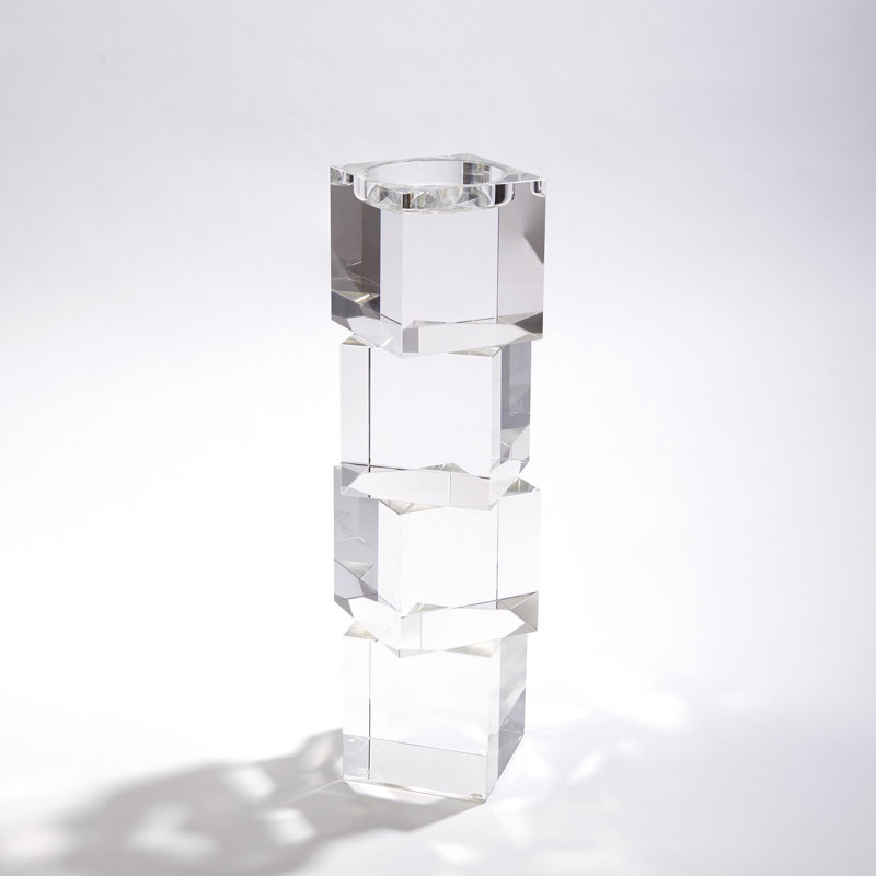 Escalier Crystal Elegance 16" Pillar Candlestick Holder