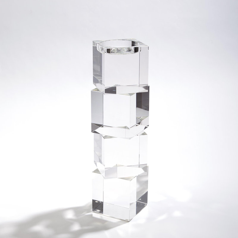 Escalier Crystal Elegance 16" Pillar Candlestick Holder