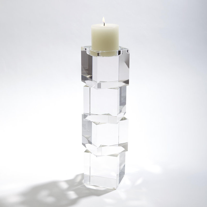 Escalier Crystal Elegance 16" Pillar Candlestick Holder