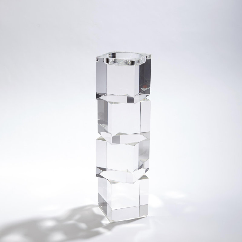 Escalier Crystal Elegance 16" Pillar Candlestick Holder