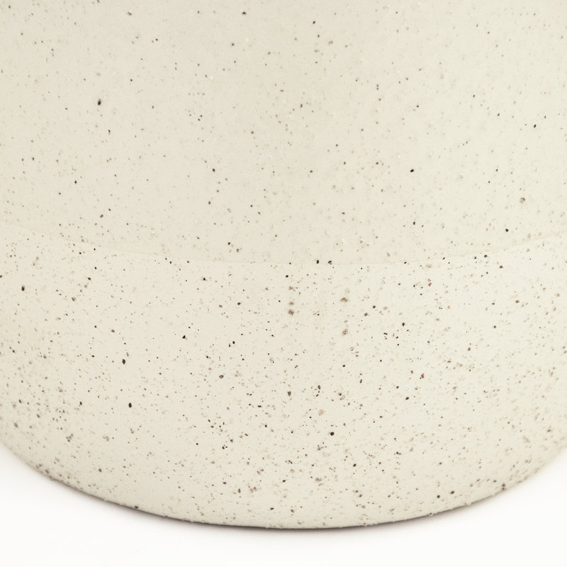 Handmade Off-White Ceramic Table Vase with Distressed Finish