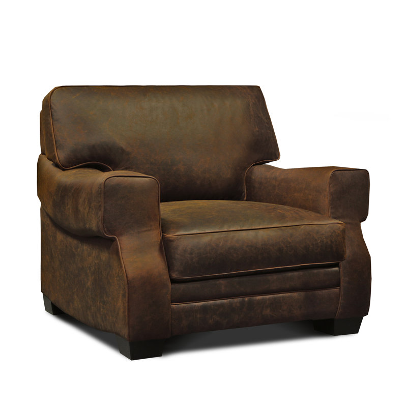 Cordova Traditional Brown Leather Recliner with Manufactured Wood Frame