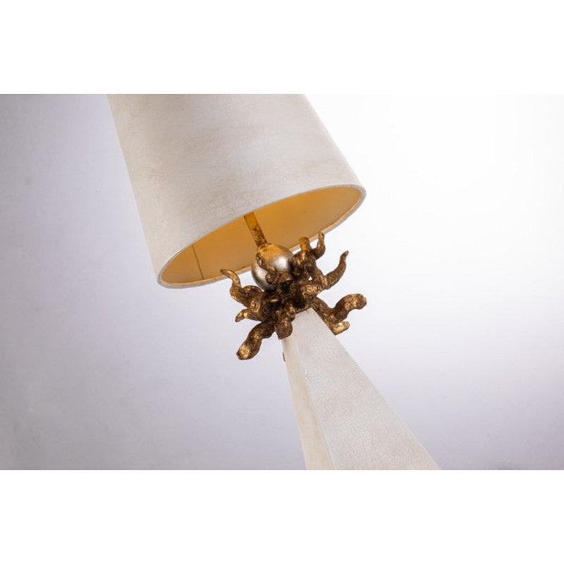 Leda 32" Weathered Brown and Gold Leaf Table Lamp