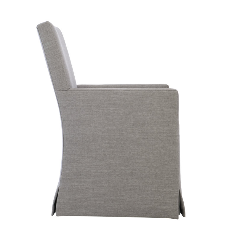 Elegant Gray Handcrafted Parsons Armchair in French Country Style