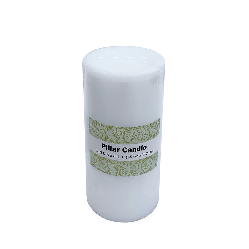 Classic White Unscented Paraffin Pillar Candle Set