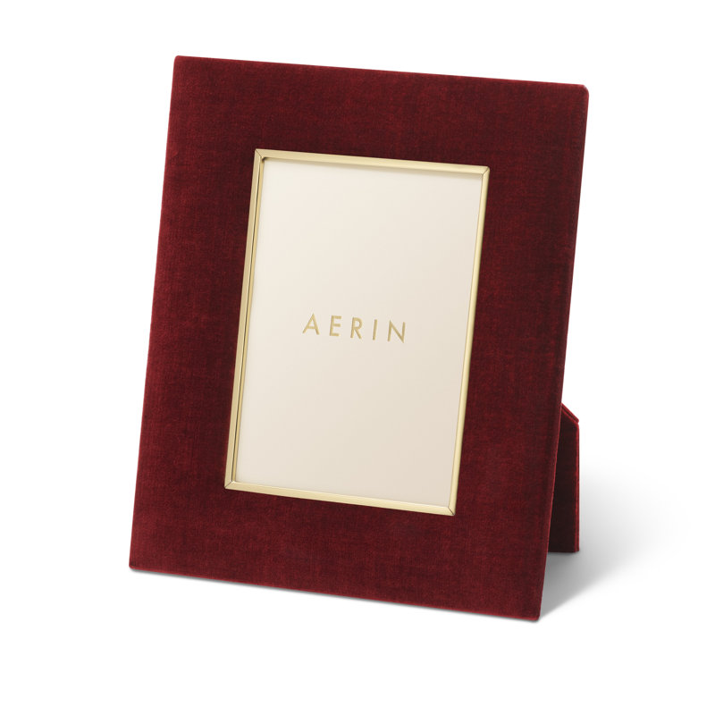 Cinnabar Velvet and Brass 5" x 7" Picture Frame
