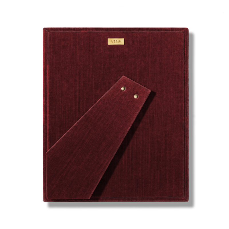 Cinnabar Velvet and Brass 5" x 7" Picture Frame
