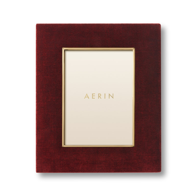 Cinnabar Velvet and Brass 5" x 7" Picture Frame