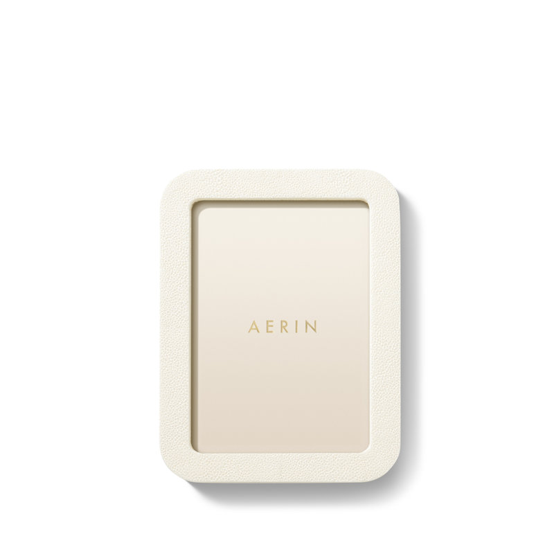 Cream Shagreen Leather 5x7 Picture Frame