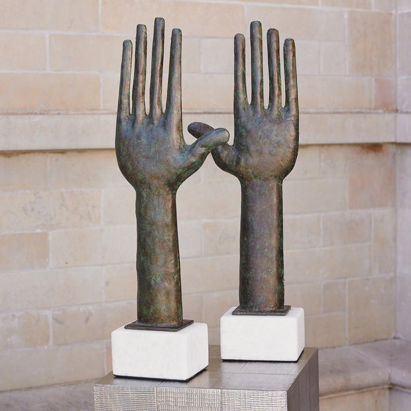 Verdi Timeless Metal Hand Sculpture with Marble Base