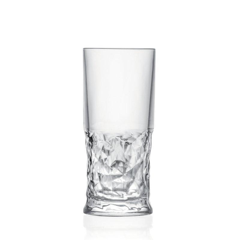 Barski Clear Glass Highball Drinking Glasses Set of 4