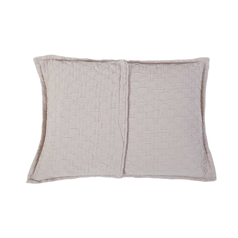 Blush Cotton Standard Sham with Textured Design