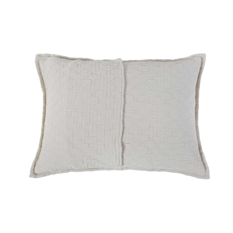 King Size Greige Cotton Matelassé Sham Pillowcase