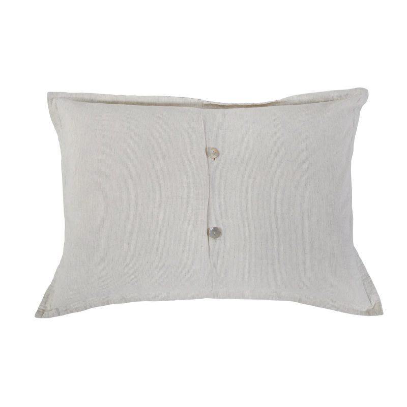 Standard Gray Floral Cotton Pillow Sham