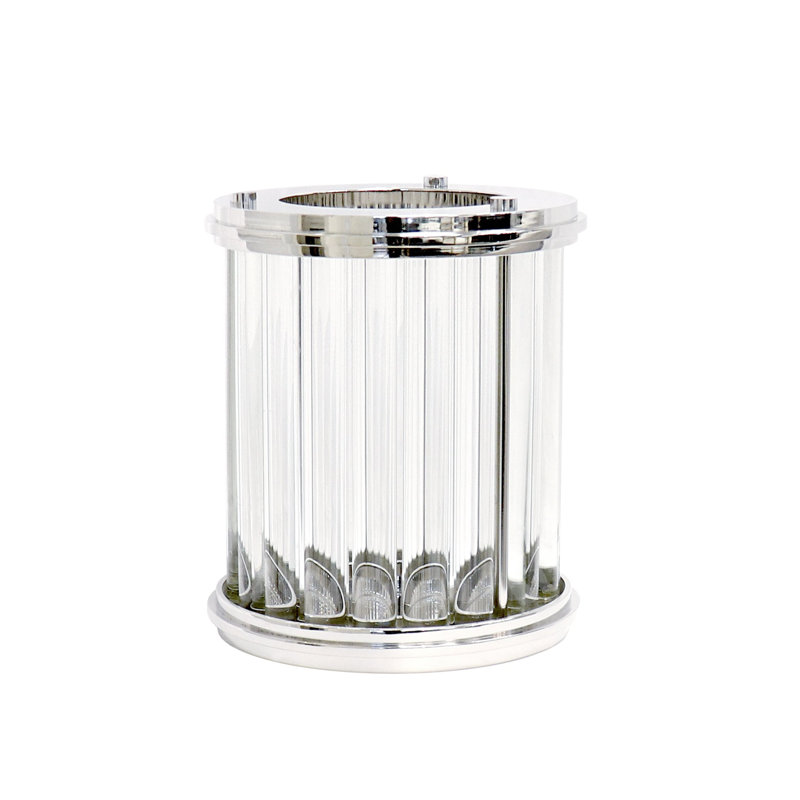 Gold and Clear Lucite Hurricane Candle Holder