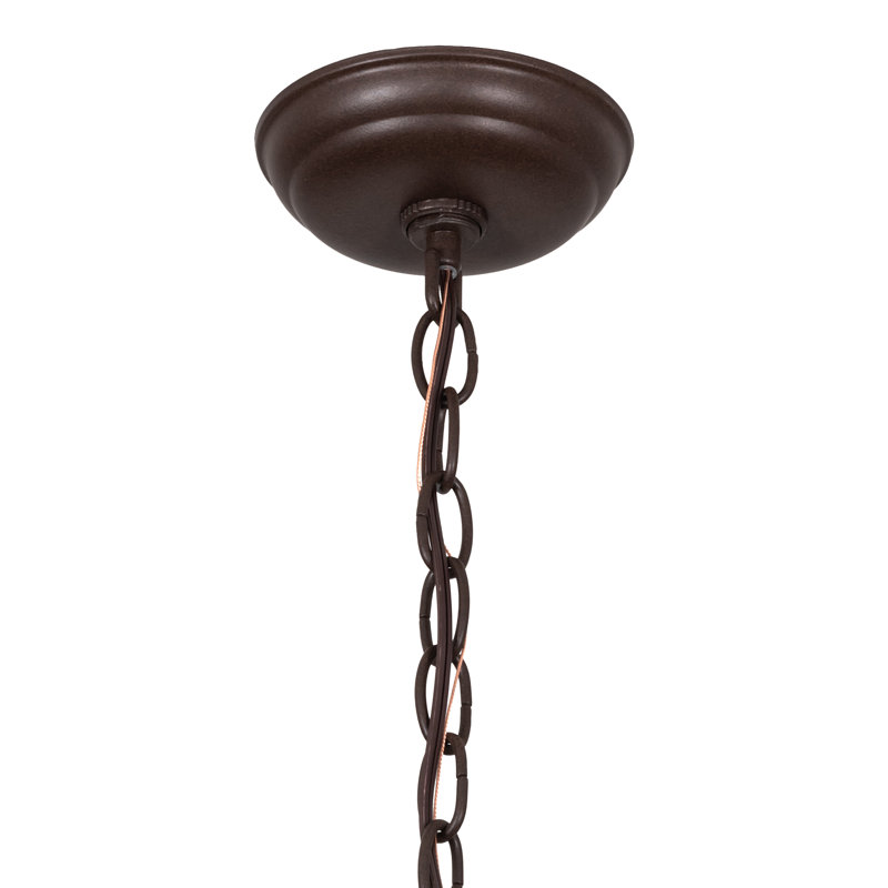 Oak Branch Geometric Mini-Pendant with Silver Mica Shade